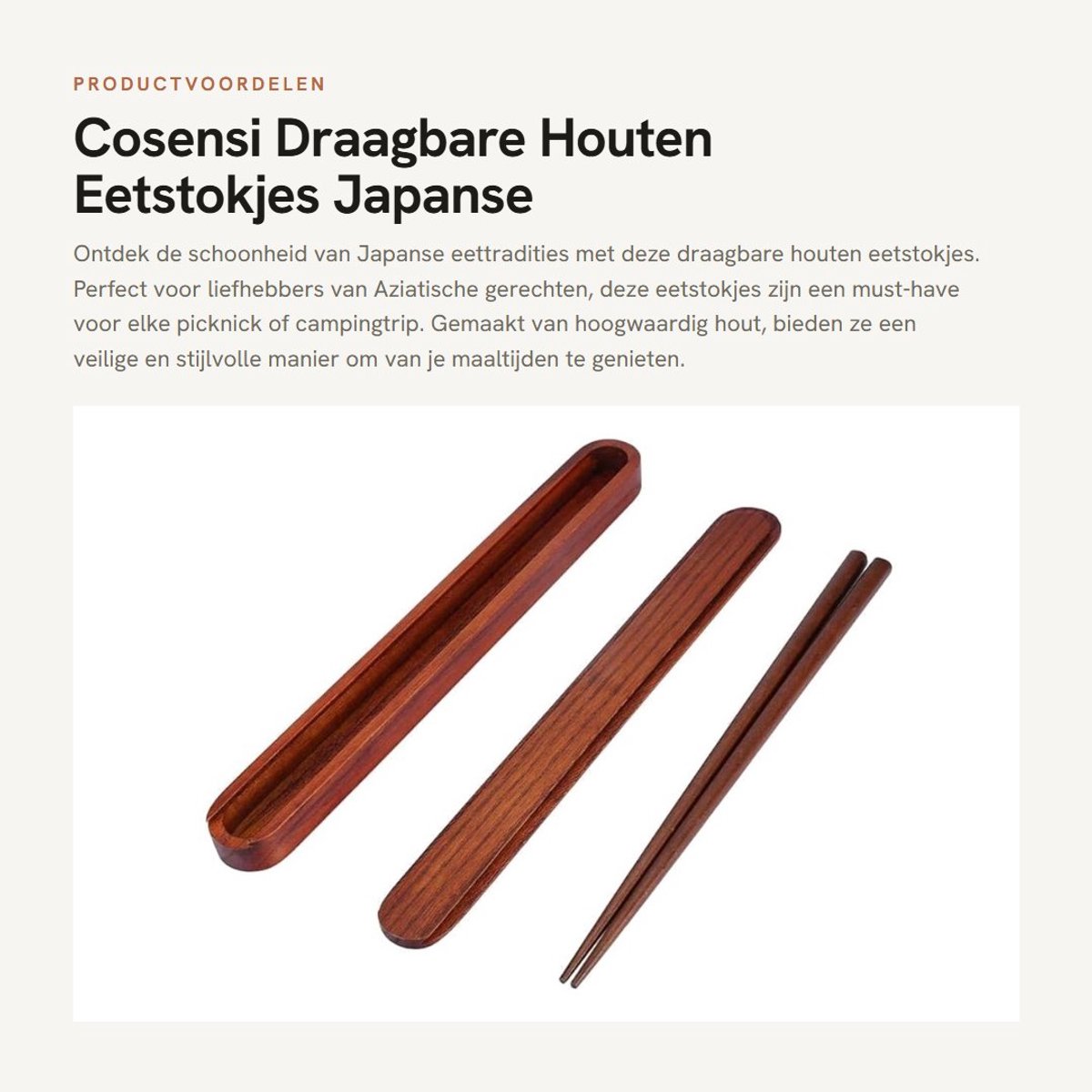 Dailygoods- Eetstokjes Draagbaar - Japanse/Koreaanse Stijl - Herbruikbare Doos - Hoogwaardig Hout - Lichtgewicht - Duurzaam - Servies