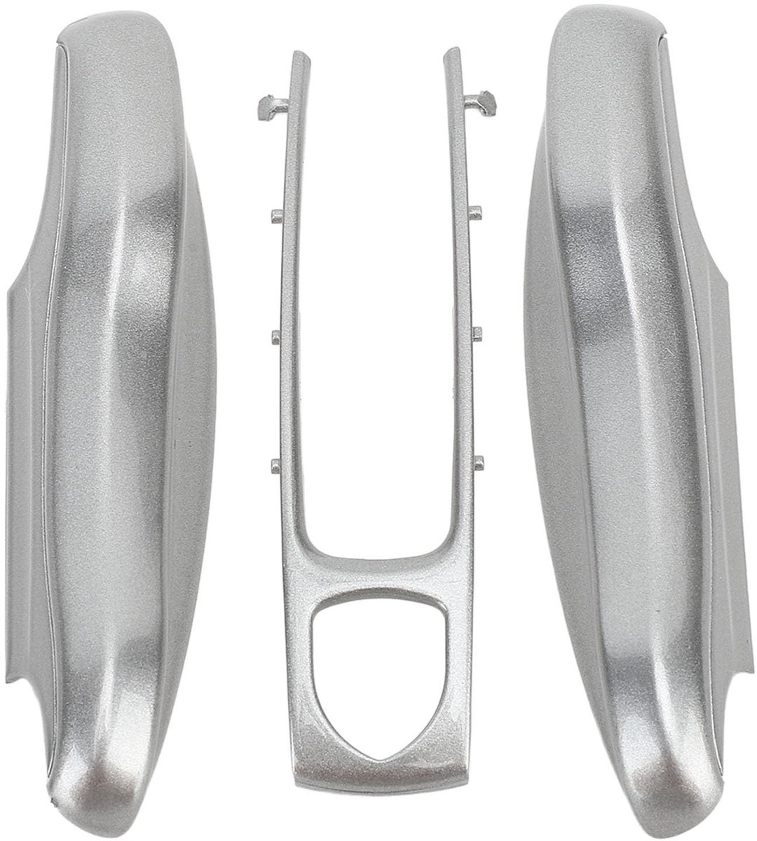 Dailygoods- Sleutelhanger Auto - Sleutelhanger Beschermhoes - Sleutelhanger Afstandsbediening - Sleutelhanger Compatibel met Panamera 91 - Hoogwaardige Kwaliteit - Zilveren Stijl - Autosleutelcover