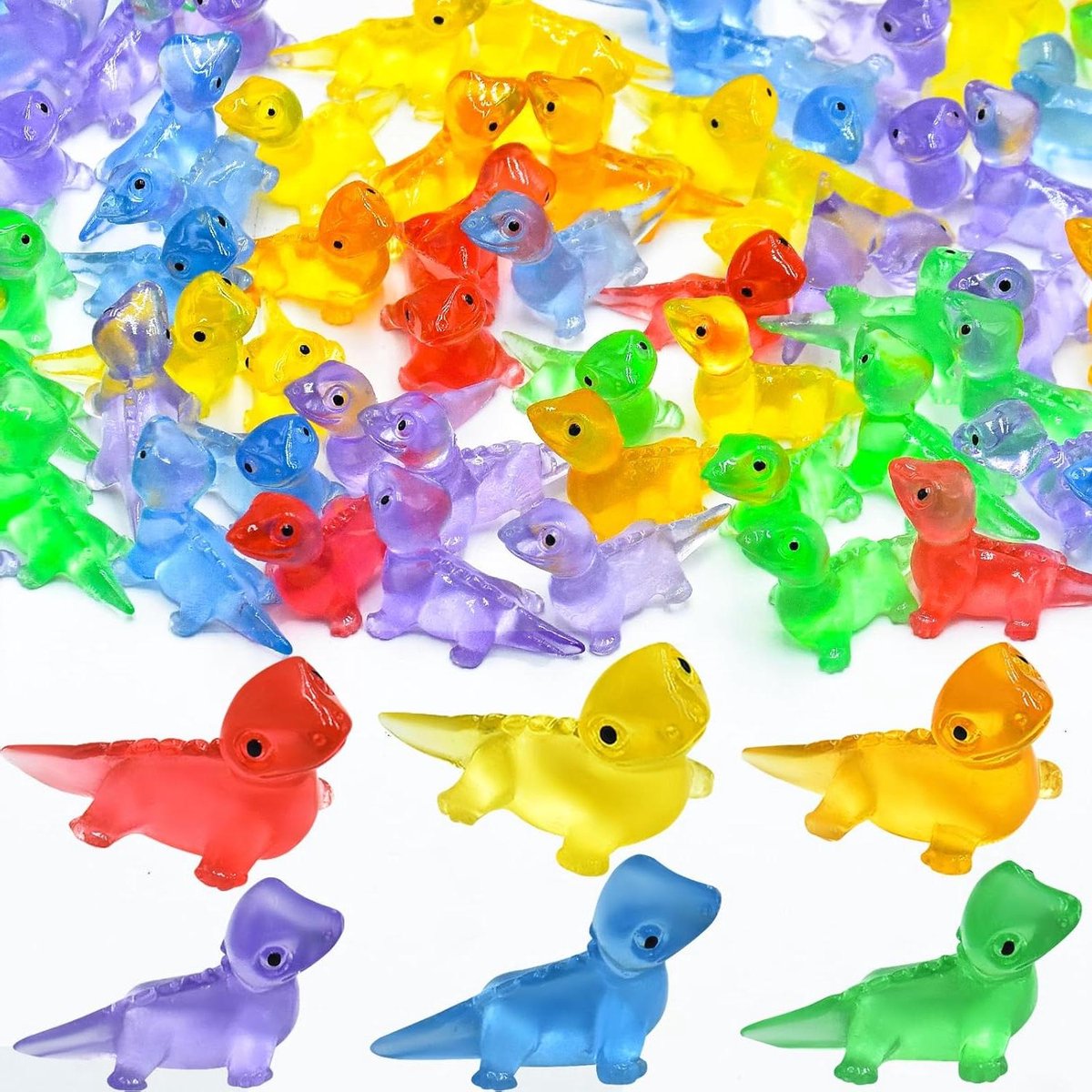 Mini Hagedissen - Kleine Dieren - Tuin Decoratie - Lichtgevend Effect - 100 Stuks - Mix van Kleuren