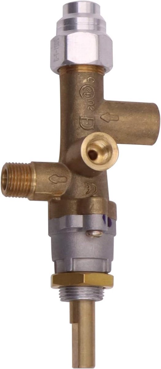 Gasregelklep - Thermokoppel ventiel - Terrasverwarming - Twee uitgangen - M8x1 - Zwart