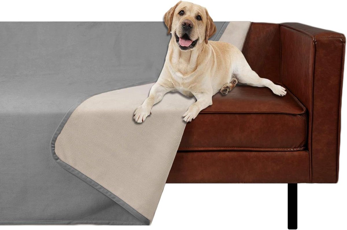Beschermdeken Huisdieren - Meubelbeschermer - Meubels Beschermen - Dubbelzijdig Bruikbaar - 175 x 213 cm - Lichtgrijs Beige