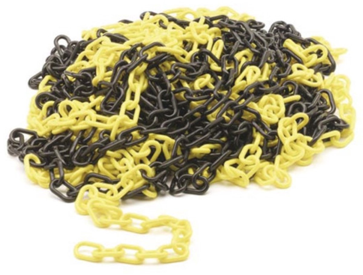 GEEL/ZWARTE KETTING - 25 m