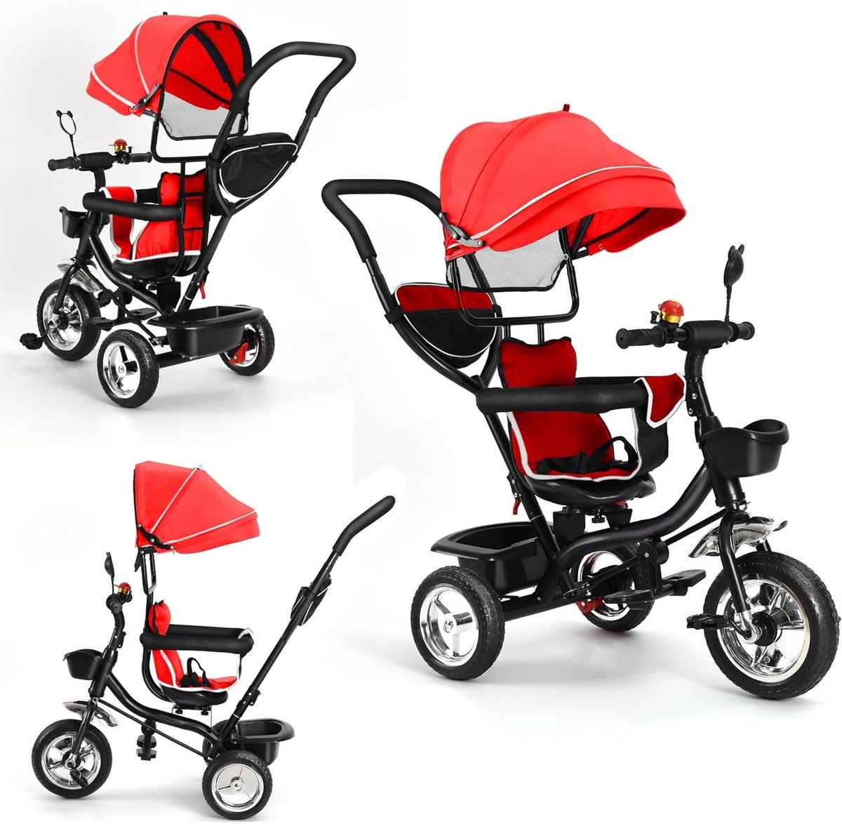 Kinder driewieler - Loopfiets duwfiets - Buiten spelen - 3-in-1 groei model - 75 x 46 x 106 cm