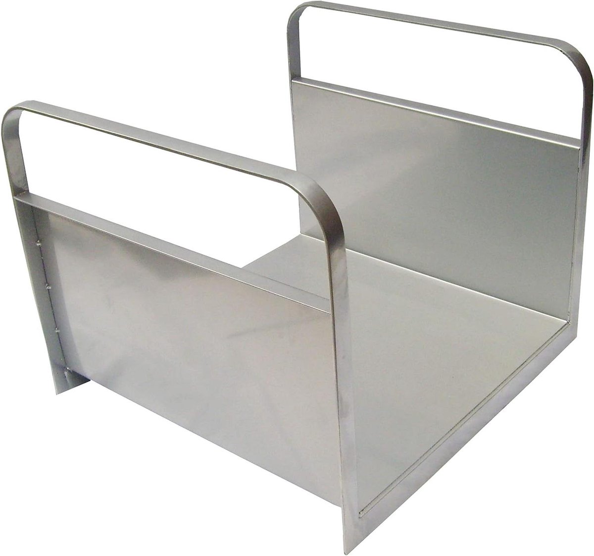 Houten mand - Houtmand staal - Haardhout opslag - Met twee handvatten - 43x41x35cm - Onbehandeld