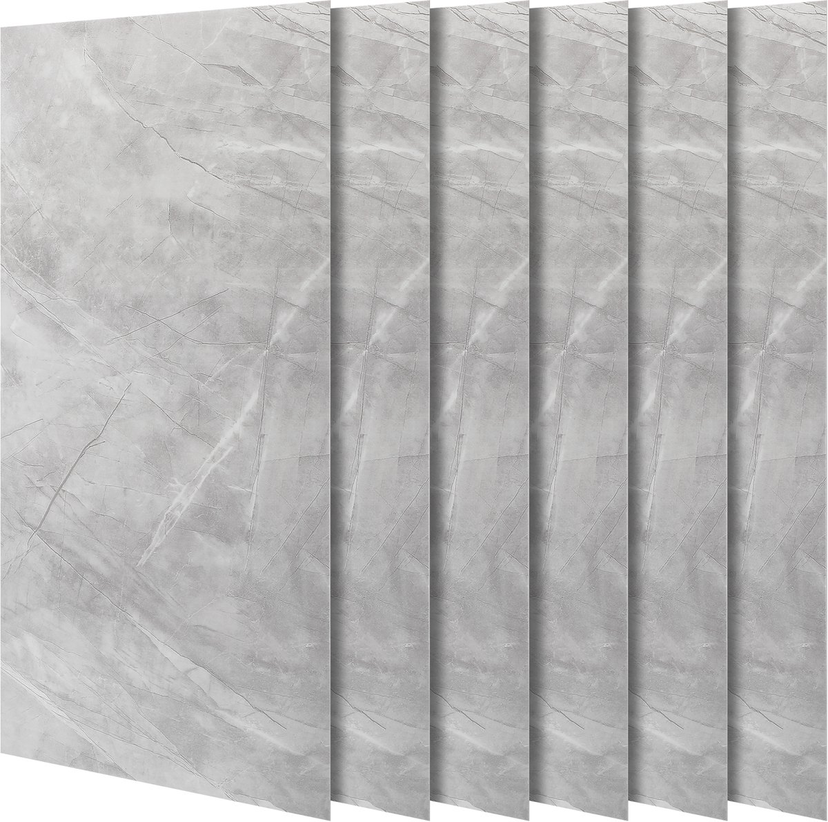 80 Stuks Zelfklevende Keukensplashboard Tegels 30x60 cm - Ook voor Badkamer & Woondecoratie | Echte Tegel Look zonder Breekwerk,Grijs