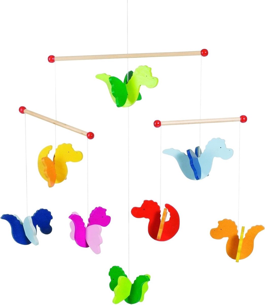 Baby Mobiel - Wiegdecoratie Houten - Baby Kamer Decoratie - Veelzijdig Bewegend - 39 x 45 cm - Multicolor
