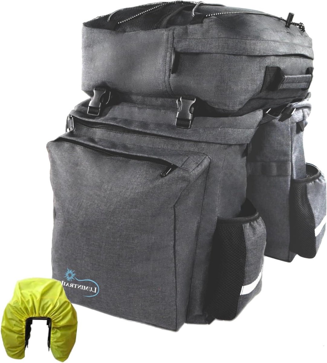 Fiets Tassen Set - Bagage Drager - Lange Fietstochten - 3-in-1 Systeem - 40 Liter - Zwart