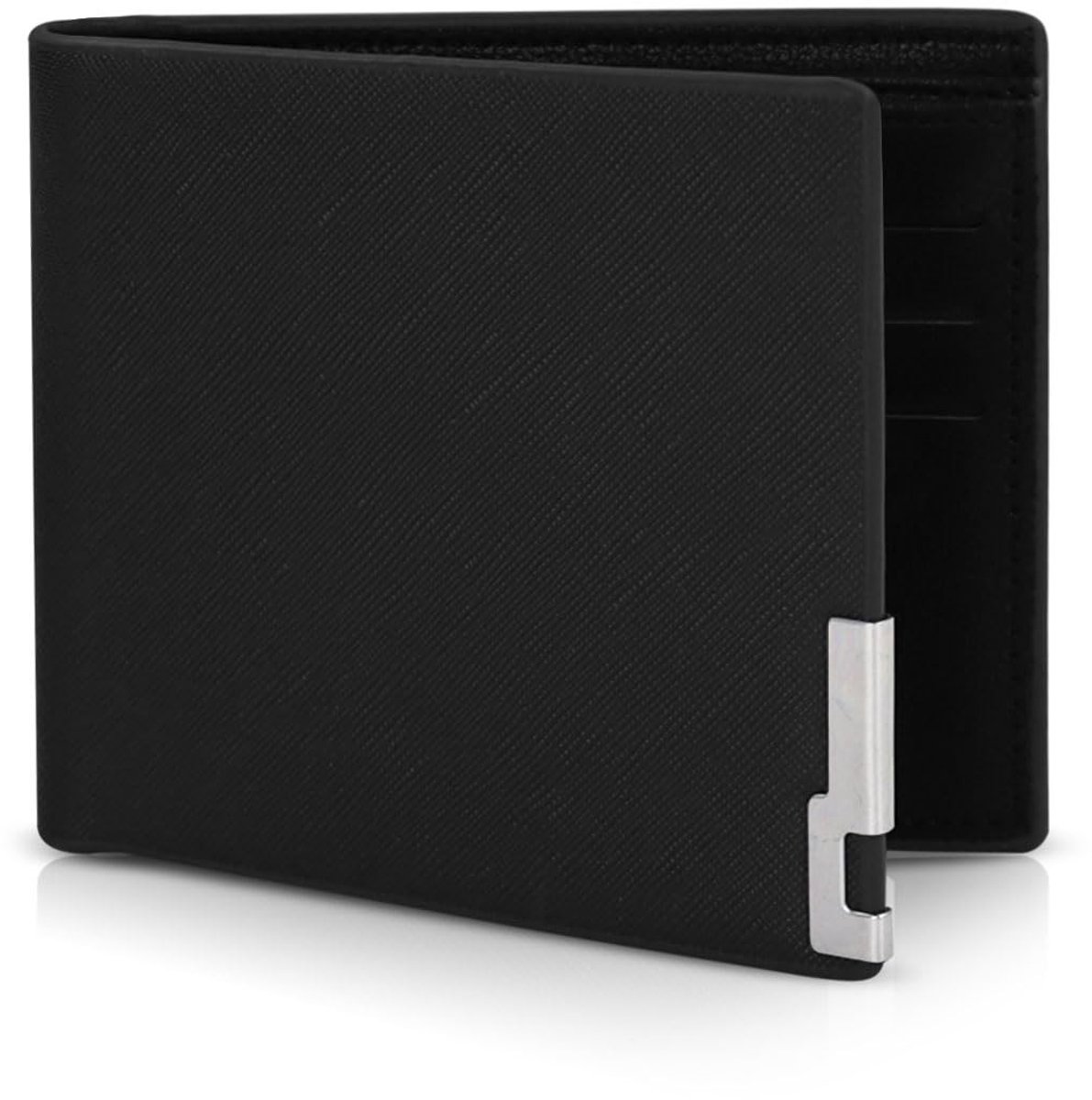 Dailygoods - Andiker Herenportemonnee, korte portemonnee met 7 kaartvakken, ruime portefeuille met voorvak voor verschillende gelegenheden, zwart, 11,5 x 9,5 x 1,5 cm, Hedendaags