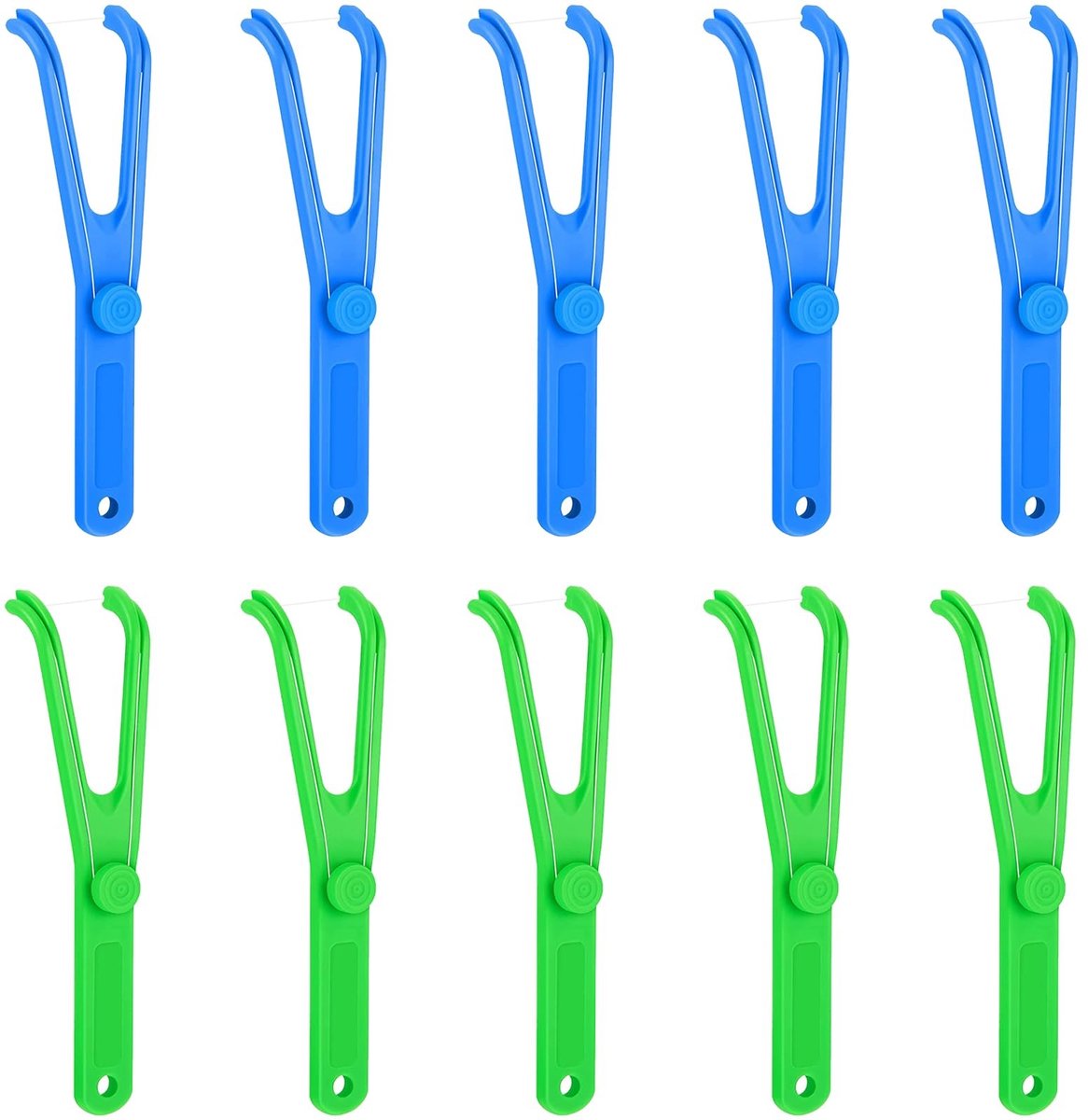 Dailygoods- Floss-houder 10 Stuks - Herbruikbaar - Professionele Houder - Duurzaam Kunststof - Eenvoudige Mondreiniging - Geschikt voor Tandzijde - Tandenstoker