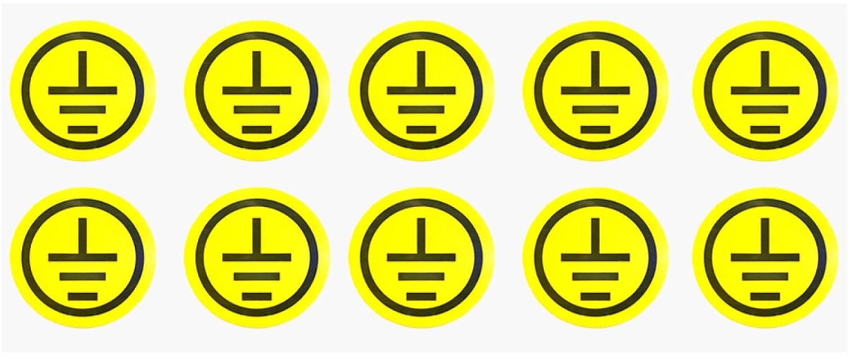 Dailygoods - Zelfklevende Aarde Terminalstickers, 10 Stuks voor Elektrische Veiligheid
