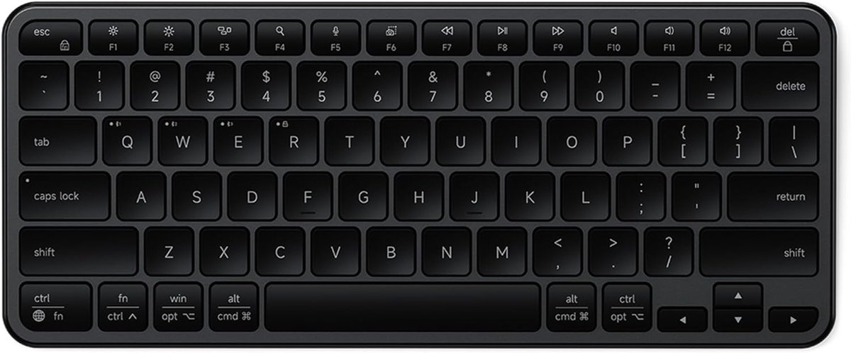 SnelShoppen - Draadloos Toetsenbord Compact, USB-C Oplaadbaar, Bluetooth en 2.4GHz Connectiviteit, US QWERTY Layout, Spacezwart voor Thuis en Kantoor
