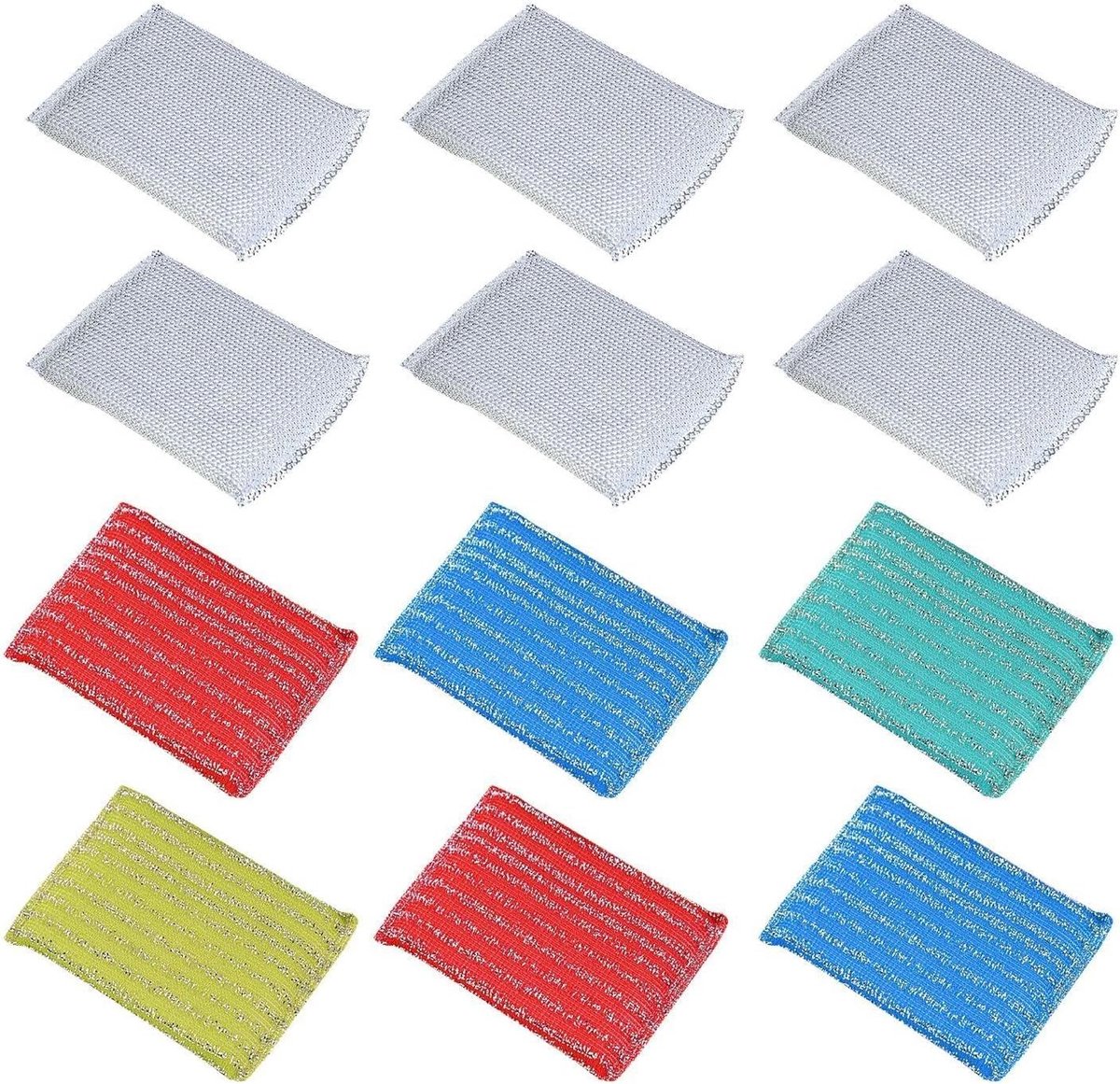 12-delige set draadborstels en schuur-spons voor het reinigen van vloeren, krasbestendige vloerwisser en schoonmaakaccessoires
