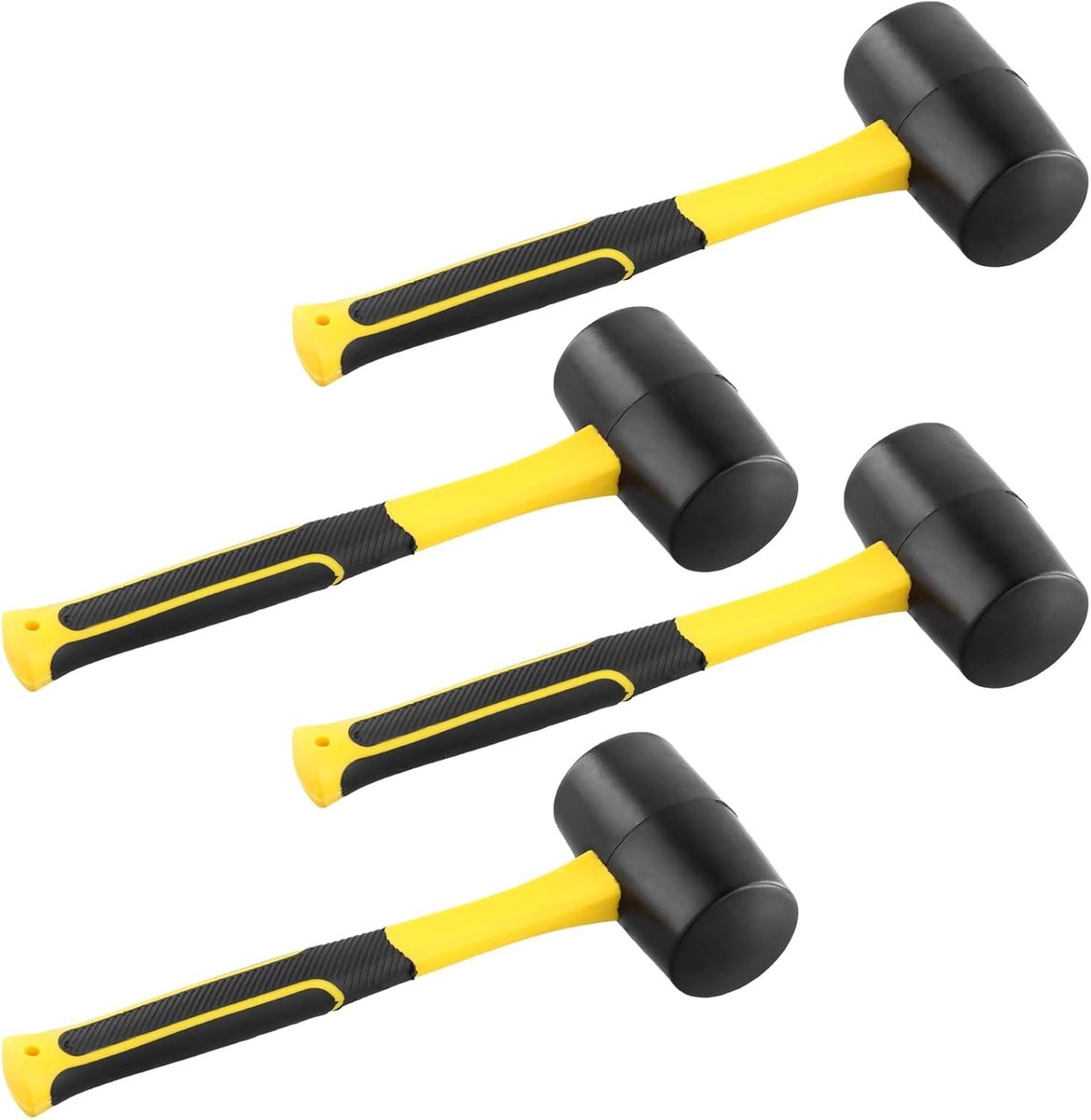 Set van 4 Rubber Hamer van 30 cm - Sterke Mallet voor Hout, Slate en Spijkers - Perfect voor Kamperen en Tuinwerk