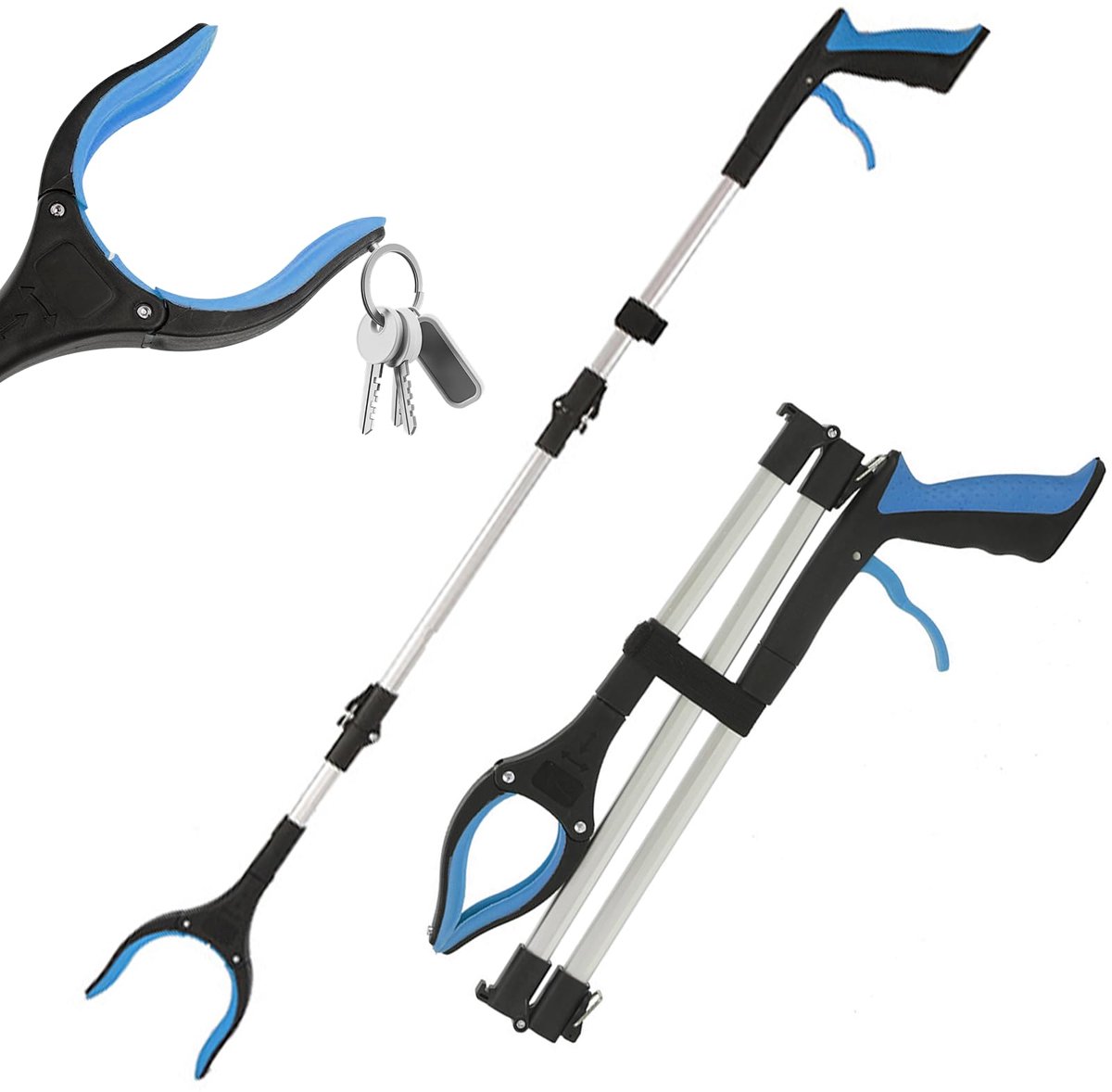 Grijptang voor Senioren, Draaibare Vuilnisgrijper, 110 cm Opvouwbare Grijper, Extra Lange Grijparm, Grijper voor Senioren, Grijphulp voor Mensen met Magneetpunten