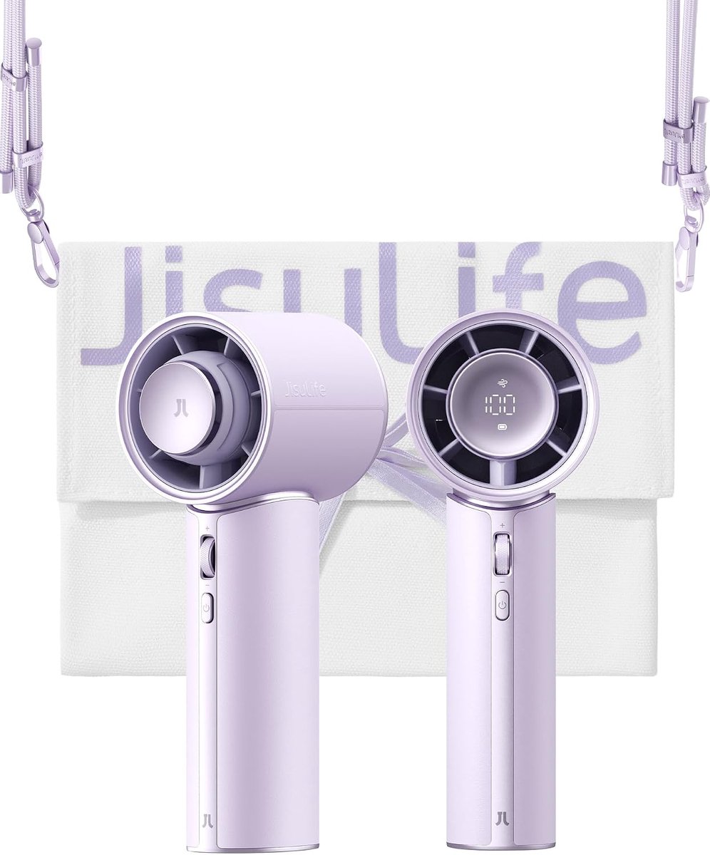 Thijox - Mini Draagbare Handventilator met Hoogwaardig PU-leer, USB Ventilator voor Reizen, Tot 30 Uur Koeltijd, 1-100 Snelheid, Ideaal voor Feest, Ca