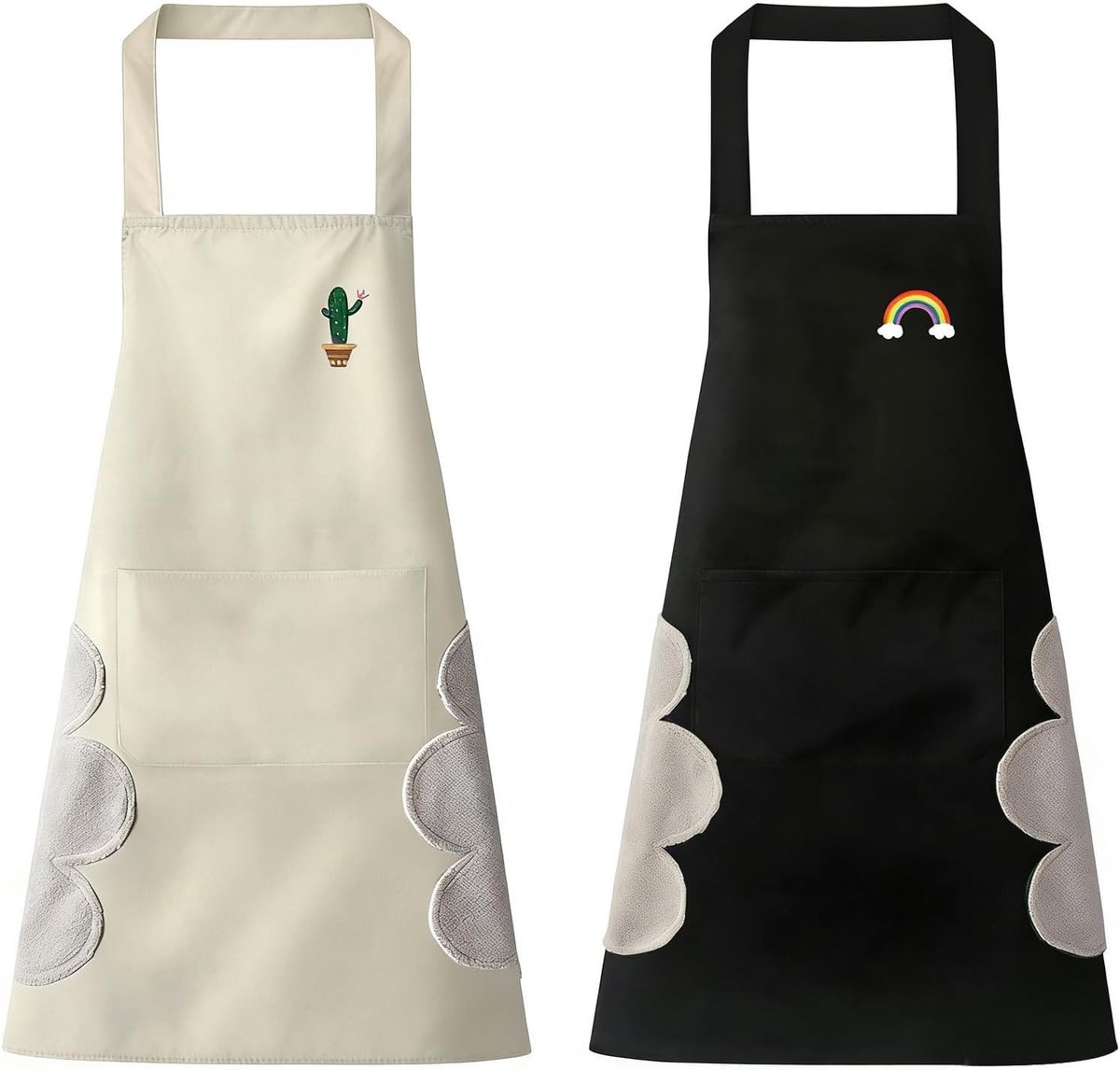 Kookschorten met handdoek en grote tas voor dames, ideaal voor koken, schoonmaken en knutselen, 2 stuks