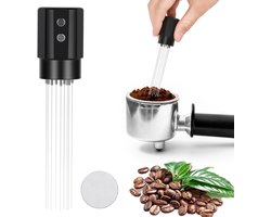 Professionele WDT Tool voor Koffie, Espresso Tamper met 10 Vervangbare Naalden, 304 RVS en Aluminium voor Klontvrije Koffie