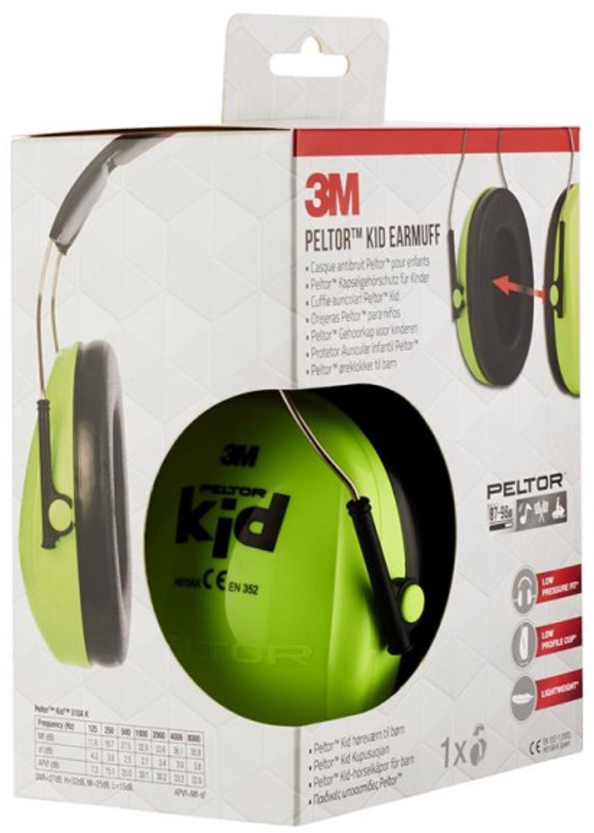Peltor Kid - gehoorbescherming voor kinderen - SNR 27 dB - neon groen – foto 5