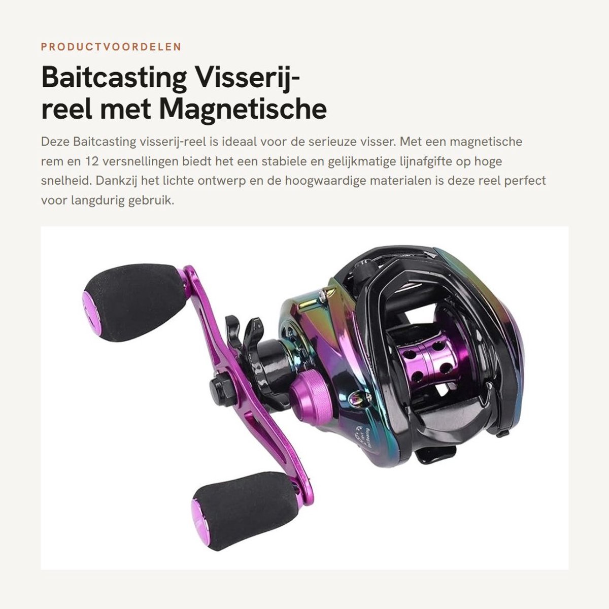 Inovra- Baitcast Reel 12 Versnellingen - Magnetische Rem - Lichtgewicht - RVS Lager - Duurzaam Metaal - Stabiliteit op Hoge Snelheid - Viswiel