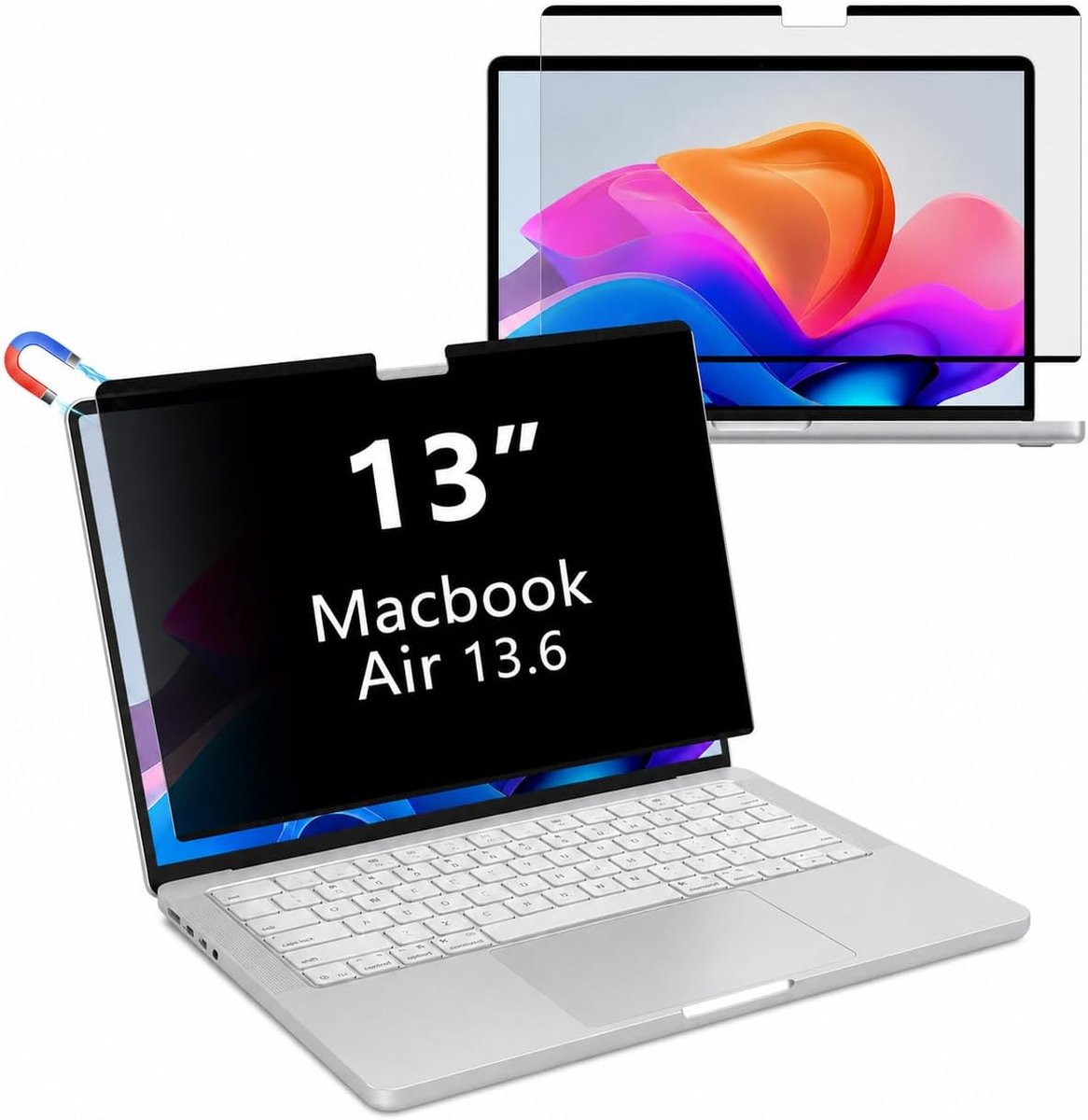 SnelShoppen - Magnetisch Privacyfilter 13 inch voor MacBook Neo 2026 A18 Pro Chip A3404 - Afneembaar Anti-Verblinding Blauw Licht, Anti-Vingerafdruk,