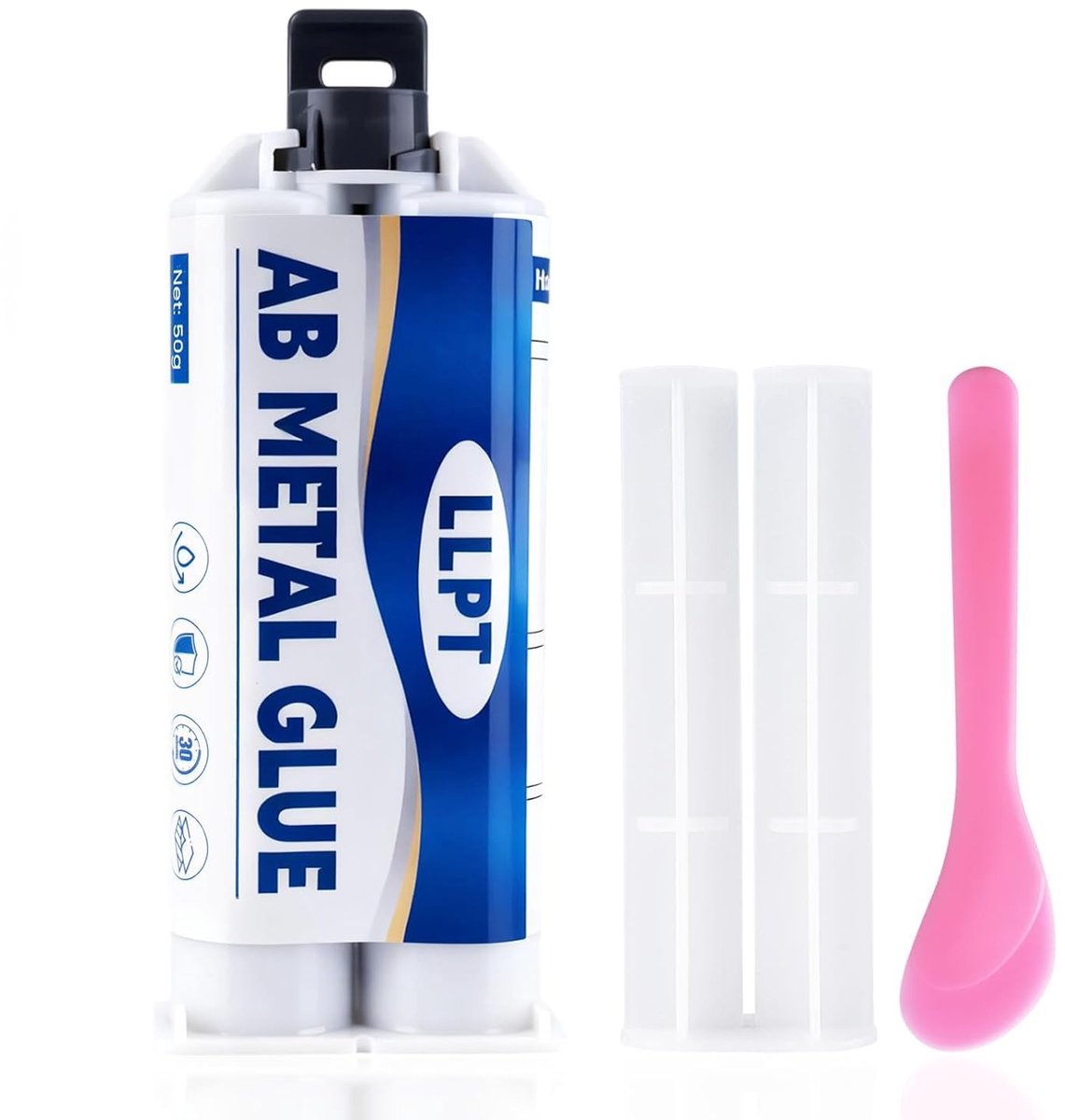 Krachtige Metaal Lijm, Hoge Sterkte AB Hechting, 50g, Waterdicht en Warmtebestendig, Ideaal voor Reparatie van Metaal en Staal, Geschikt voor Oppervlakte Scheuren