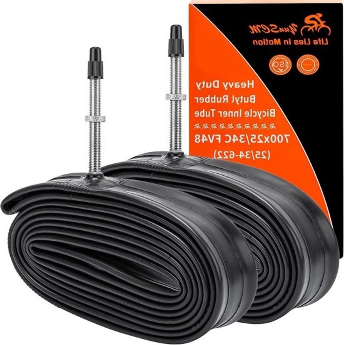 Fiets Binnenband - Reserveband Fiets - Wegfietsen - Verdikte Kwaliteit - 700c x 25-34c - Zwart