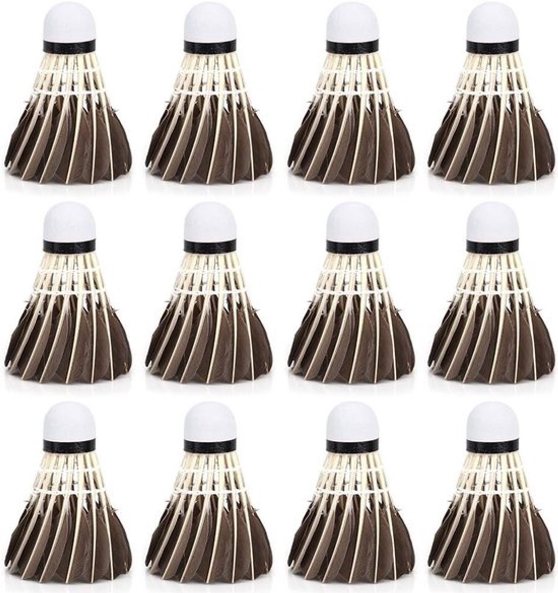 12 Professionele Badminton Shuttlecock Set - Herbruikbare Veerballen voor Beginners en Training