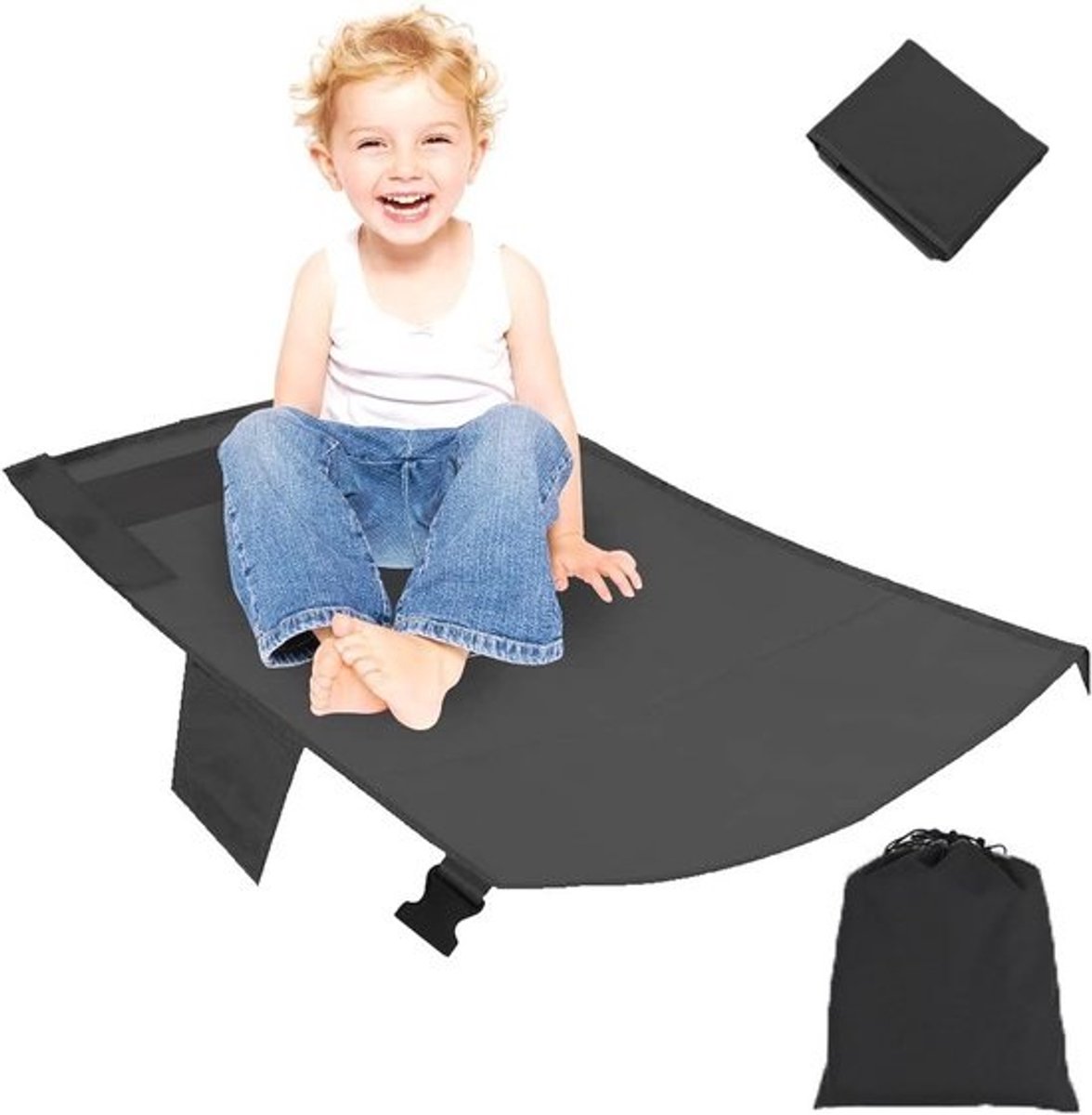 Voetsteun voor kinderen - Hangmat met zitverlenging voor in het vliegtuig 79 x 44 cm