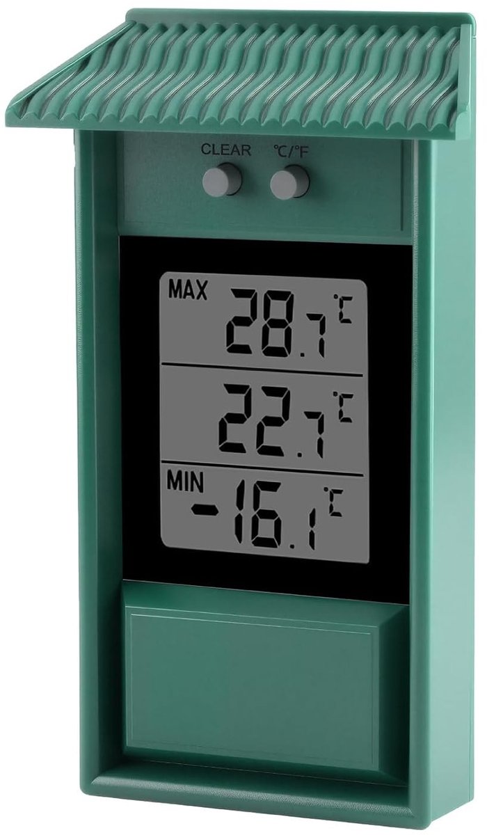 Digitale Thermometer - Zwart - Maximaal en Minimale Temperatuurmeting - Voor Thuisgebruik