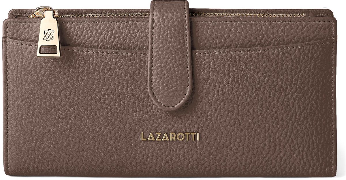 Lazarotti portemonnee Bologna Leather Wallet 20 cm Taupe