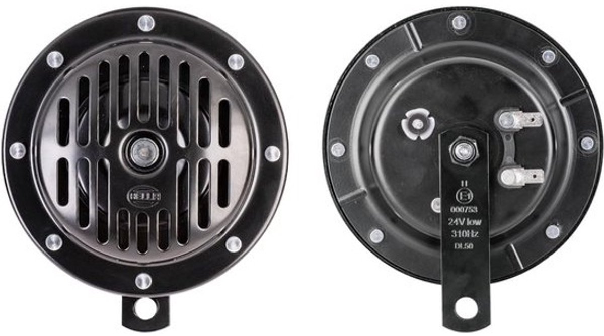 Krachtige 24V Dubbele Toon Claxon - 114dB Luid Universele Trekker Vrachtwagen Hoorn