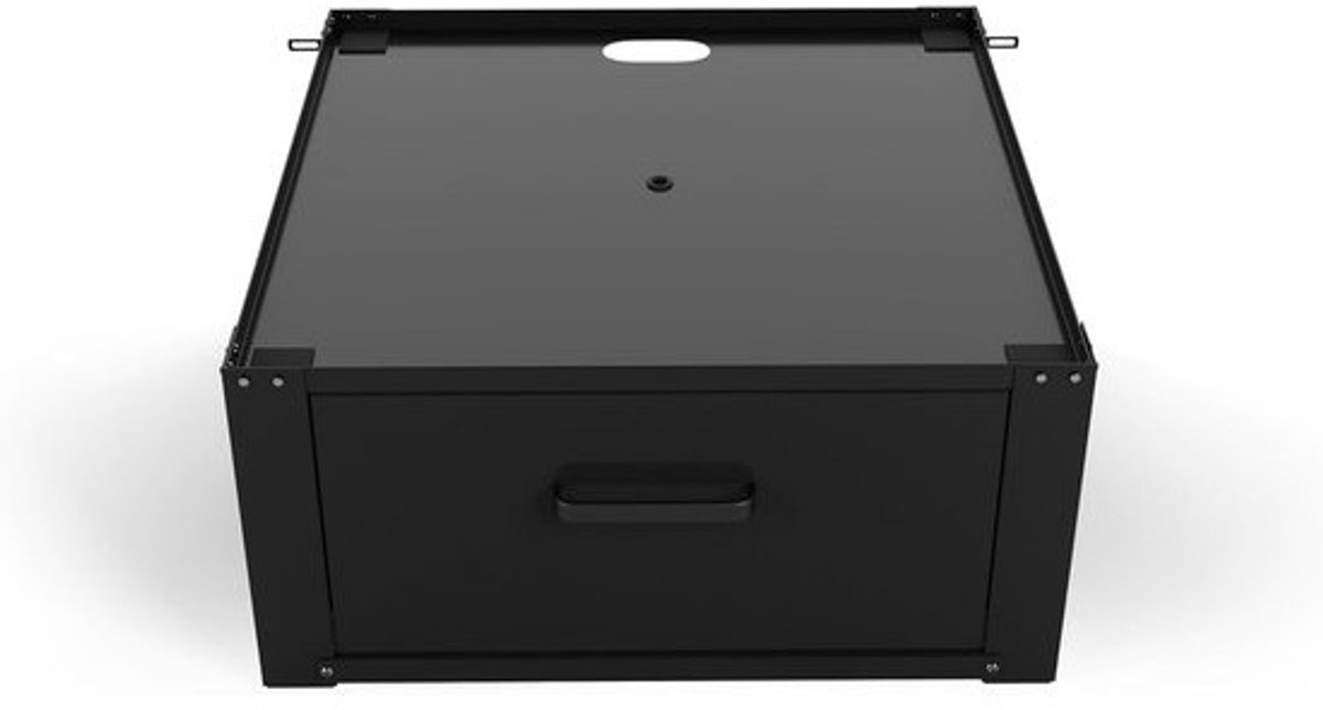 Wasmachine Verhoger - Onderstel met Lade - Huishoudelijk Organiseren - Tool-free Montage - 63x63cm - Zwart