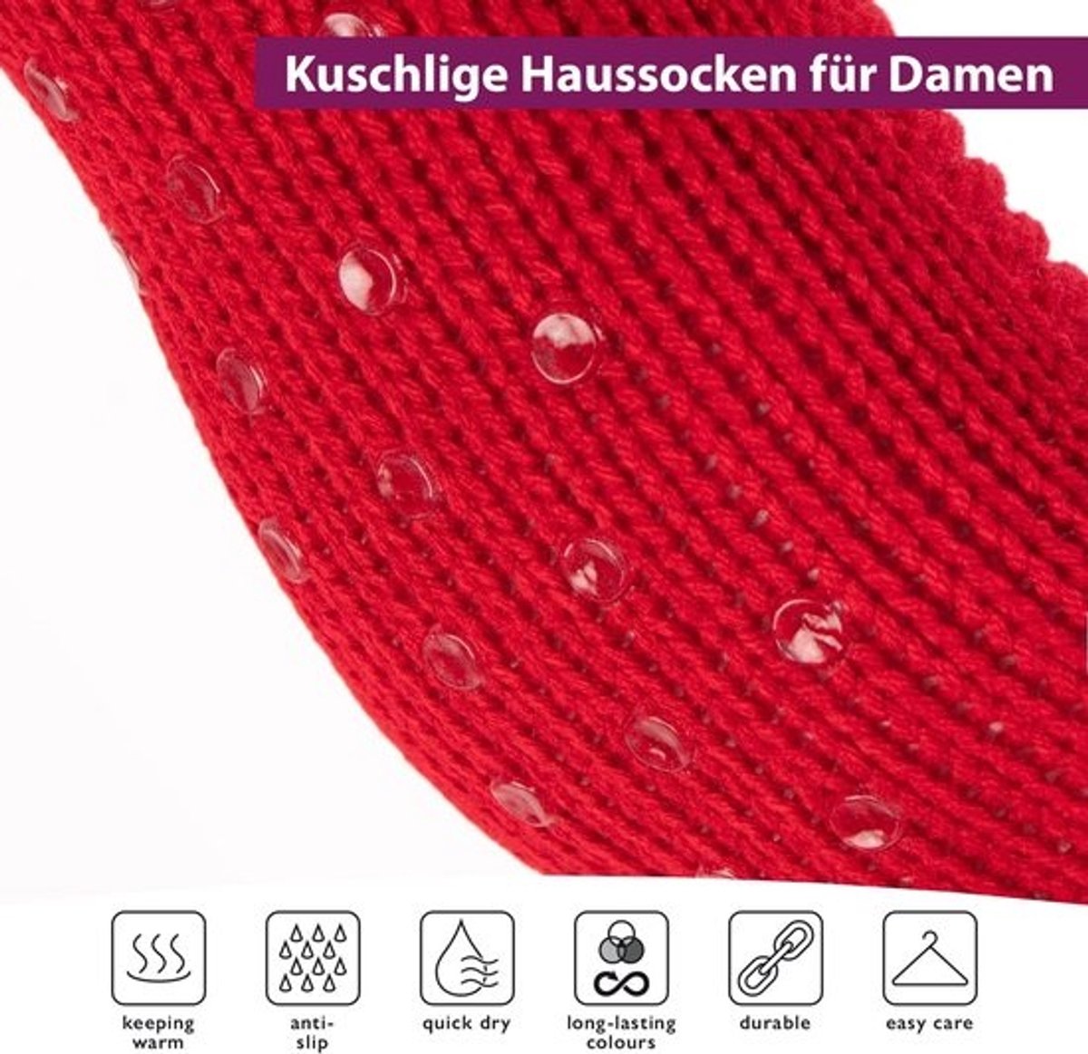 Dames Sokken - Huissokken Winter - Veilig Lopen - Zachte Voering ABS Zolen - Zwart