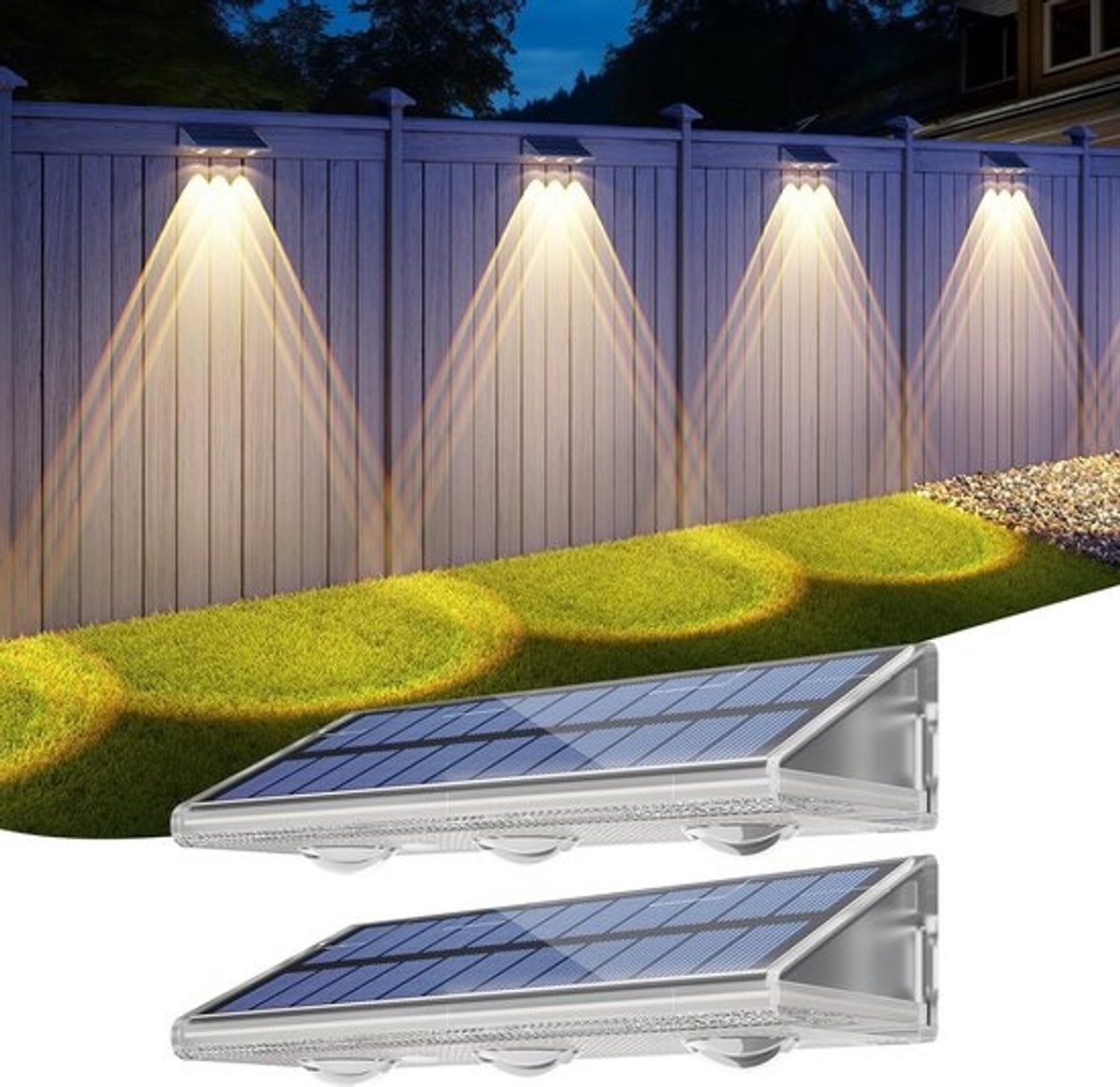Set van 2 Zonne-energie Wandlampen Buiten - Waterdicht IP66 - Instelbare Kleurtemperatuur