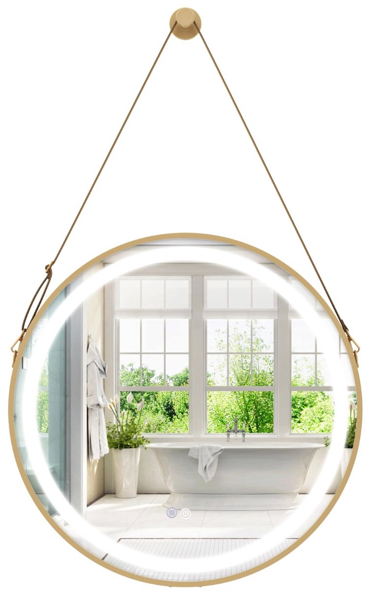 SureDeal® - Wandspiegel - Badkamerwandspiegel Ronde Kleuren - 60x60 cm - Goud