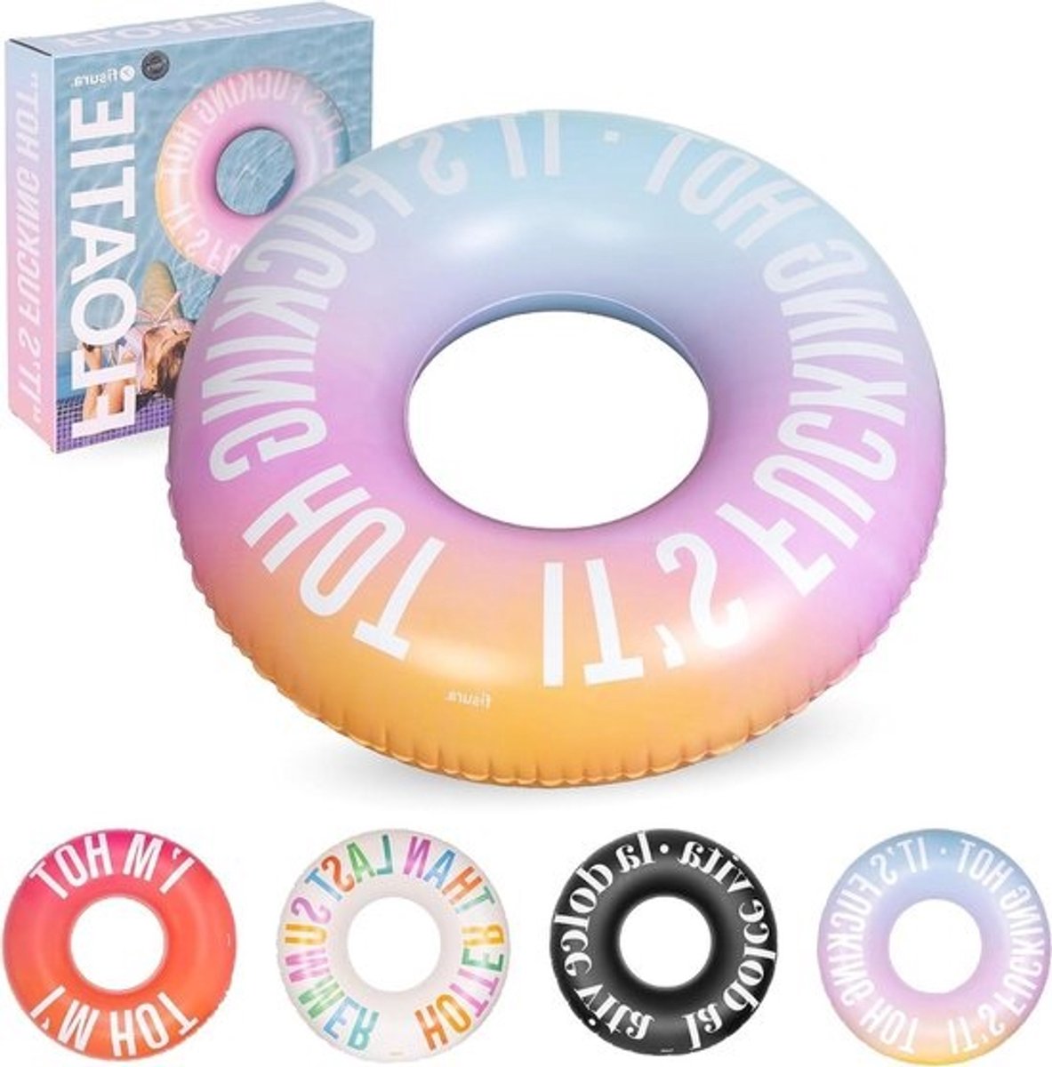 Opblaasbare zwemband - Luchtbed Dobber - Ontspannen op water - Opvallend design - 120 cm - Verloopkleur
