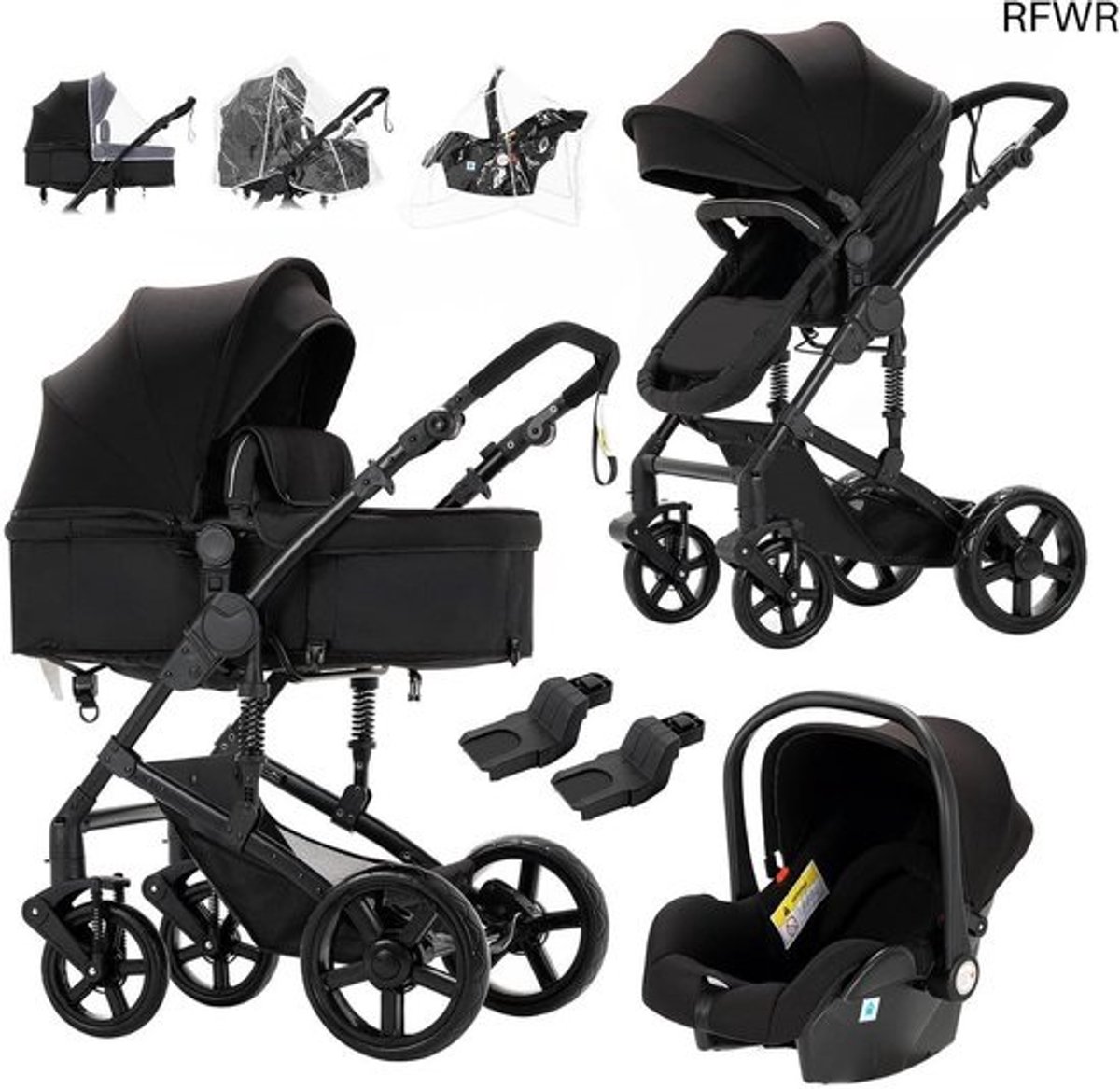 RFWR® 3-in-1 Kinderwagen voor Pasgeborenen met Opvouwbaar Ontwerp en Dubbele Schuifmodi