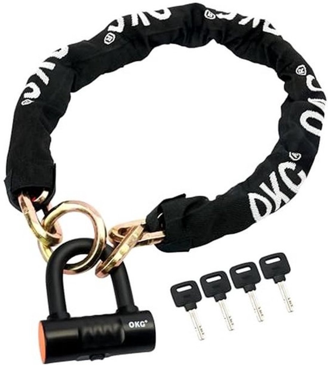 Heavy Duty Motorfiets Kettingslot met Veiligheidsketting en Snijbestendig U-slot - 3,3ft x 12mm