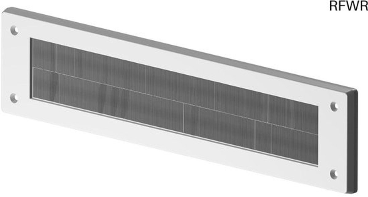 RFWR® Interne PVC brievenborstel afdekking 335 mm x 75 mm - Wit