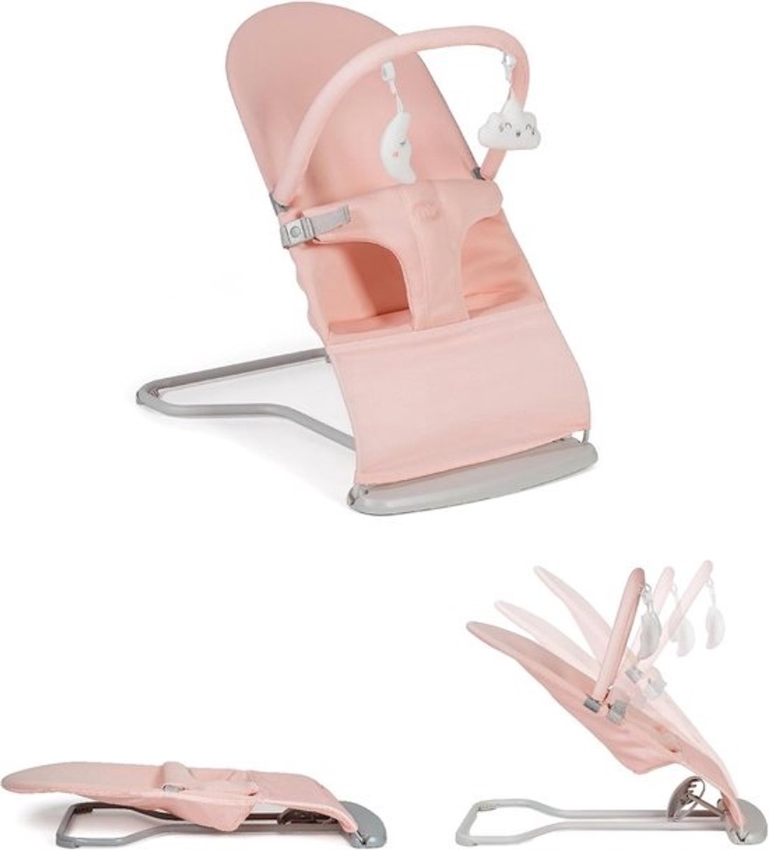 2-in-1 Wipstoel voor Baby’s met Schommelstoel en Natuurlijke Beweging – Verstelbare Rugleuning, Trilling, Speelboog & Opvouwbaar – Voor Pasgeborenen tot 9 kg