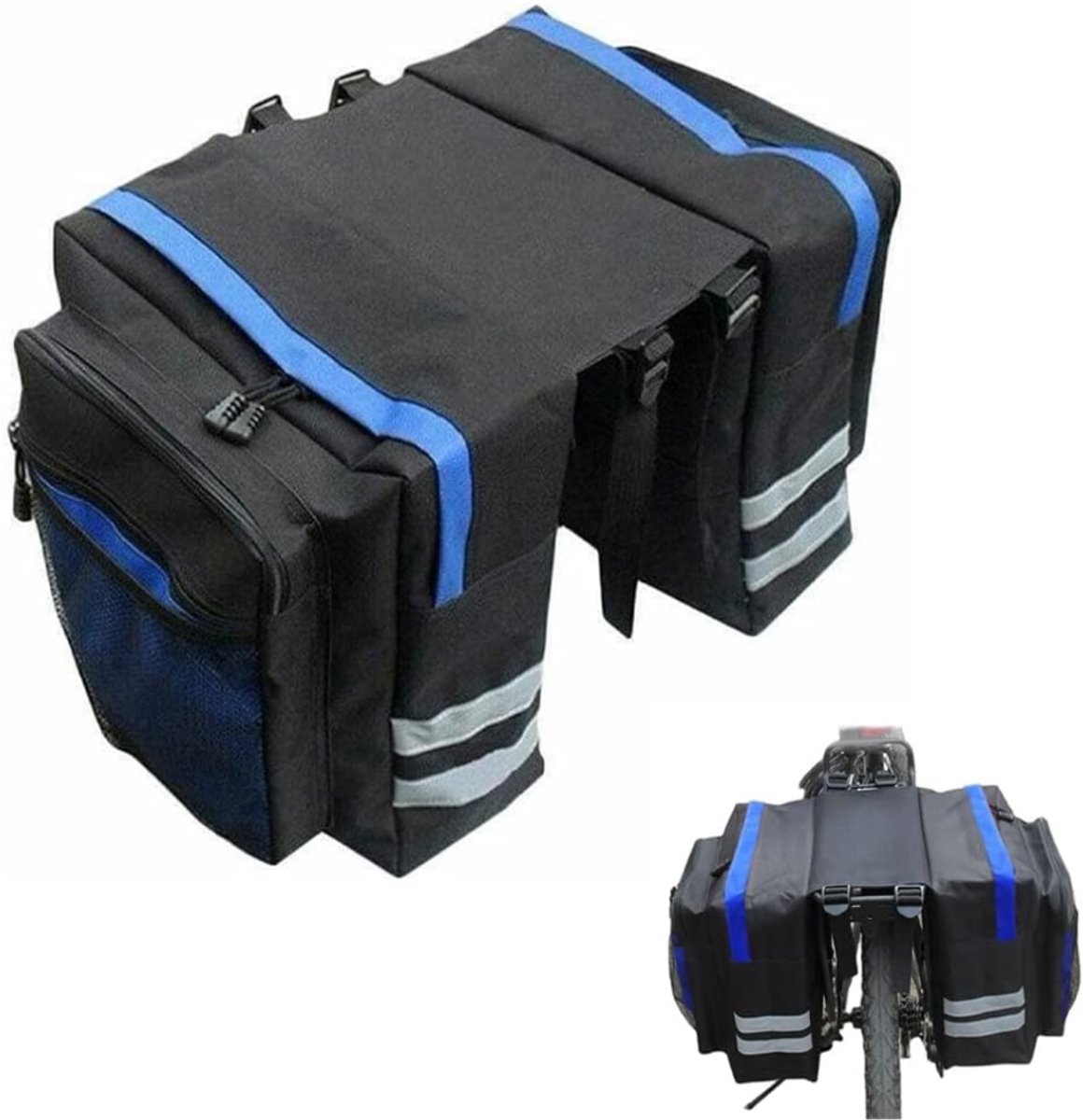 ZRNS® Dubbele Fietstassen - Fietstas Elektrische Fietsen - Waterdicht - Blauw