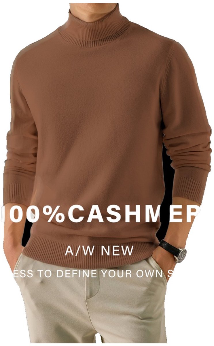 Currero Cashmere Sweater Heren Sweaters Sweatshirt Hoodie Warme Trui Pullover Jumper Crewneck Vest Gouden Kastanjebruin