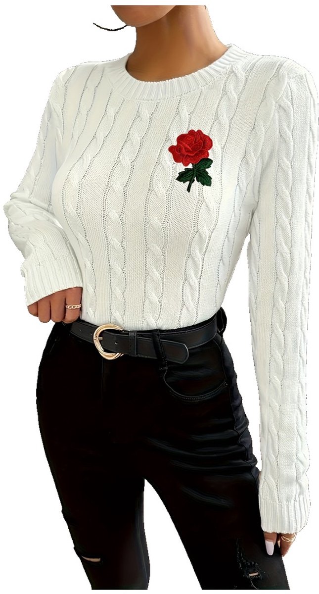 Currero Sweater Dames Sweaters Sweatshirt Hoodie Warme Trui Pullover Jumper Crewneck Vest Wit