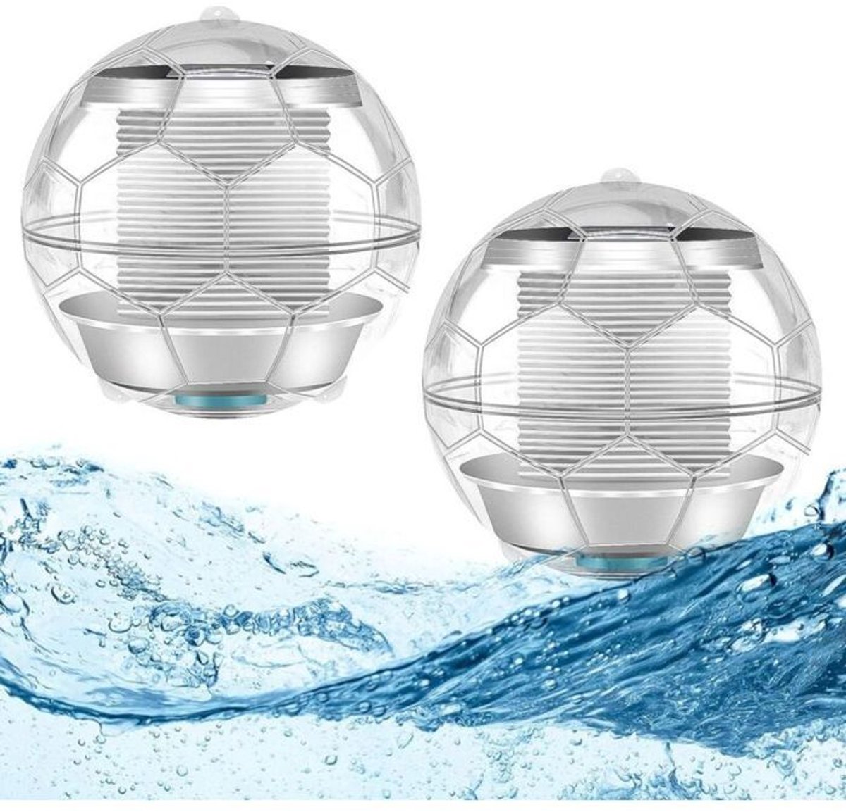 2-delige decoratieve solar buitenverlichting, 7-delige set gekleurde muntvormige solarballen, LED-drijflampen Geschikt voor waterdichte vijvers