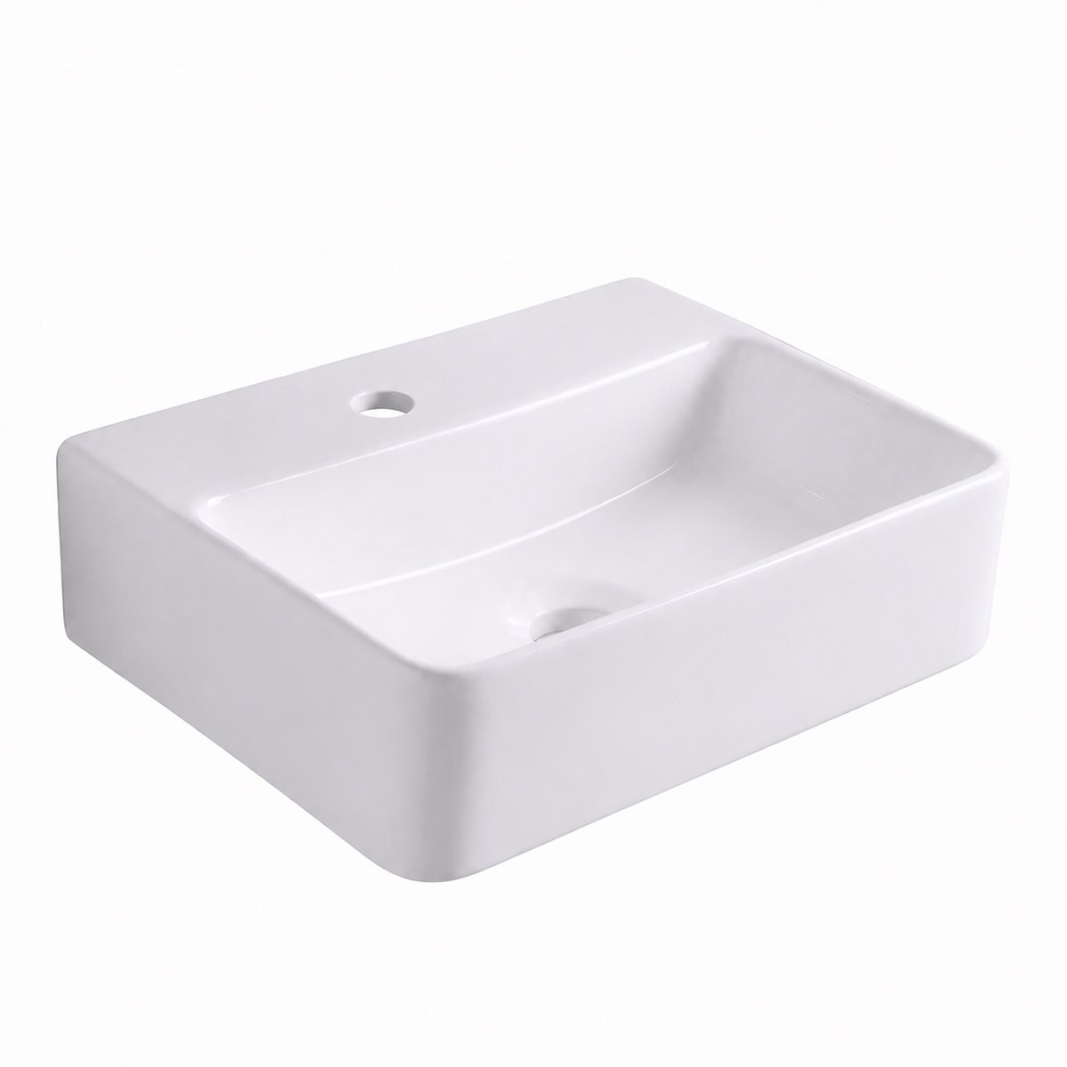 Wastafel - met kraangat - 11x37x27 cm - wit