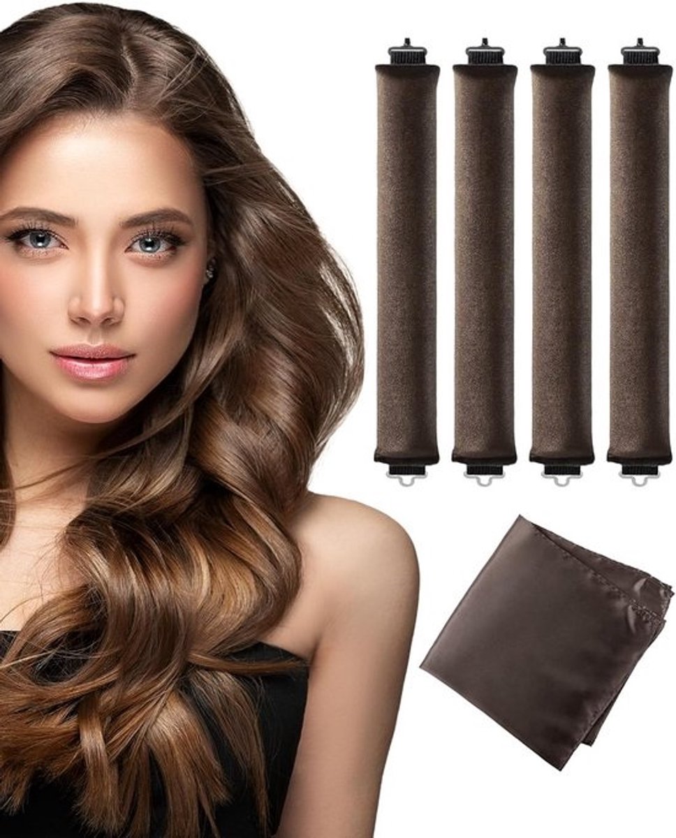 Warmtevrije Haarrollers voor Grote Krullen Nacht - Set van 4 Slaap Krulsets