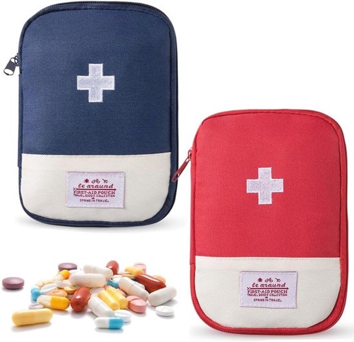 Reis-apotheektas 2 stuks - Compact en Lichtgewicht Medicijntas voor Buitenactiviteiten