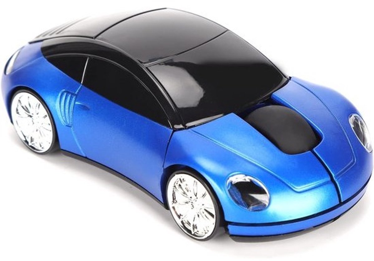 Draadloze Muis 2.4G met Hoge DPI - Oplaadbare Gaming Muis voor Laptop, Computer en Tablet - Smart Car Design - Blauw