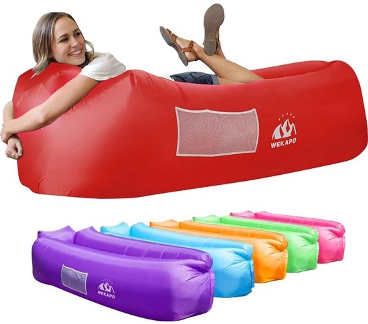 Opblaasbare Bank Luchtfauteuil – Lichtgewicht Draagbare Opblaasstoel voor Binnen en Buiten, Kamperen, Strand, Tuin, Festivals
