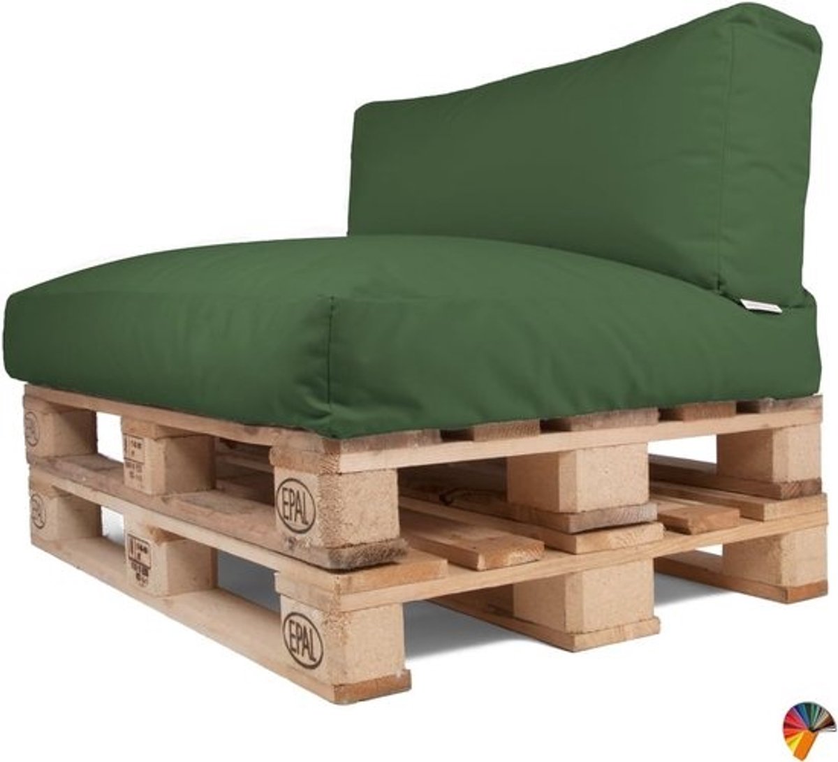 Waterafstotend Pallet Kussen Set 120x80 cm - Comfortabel Buiten & Binnen Zitkussen - Polyurethaan Vulling - Olijfgroen